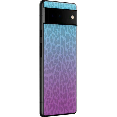Cheetah Print Purple and Blue Google Pixel 6 Skin